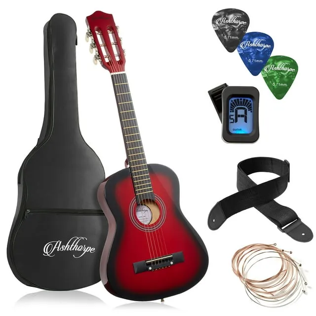 Ashthorpe 30-Inch Beginner Acoustic Guitar Starter Package