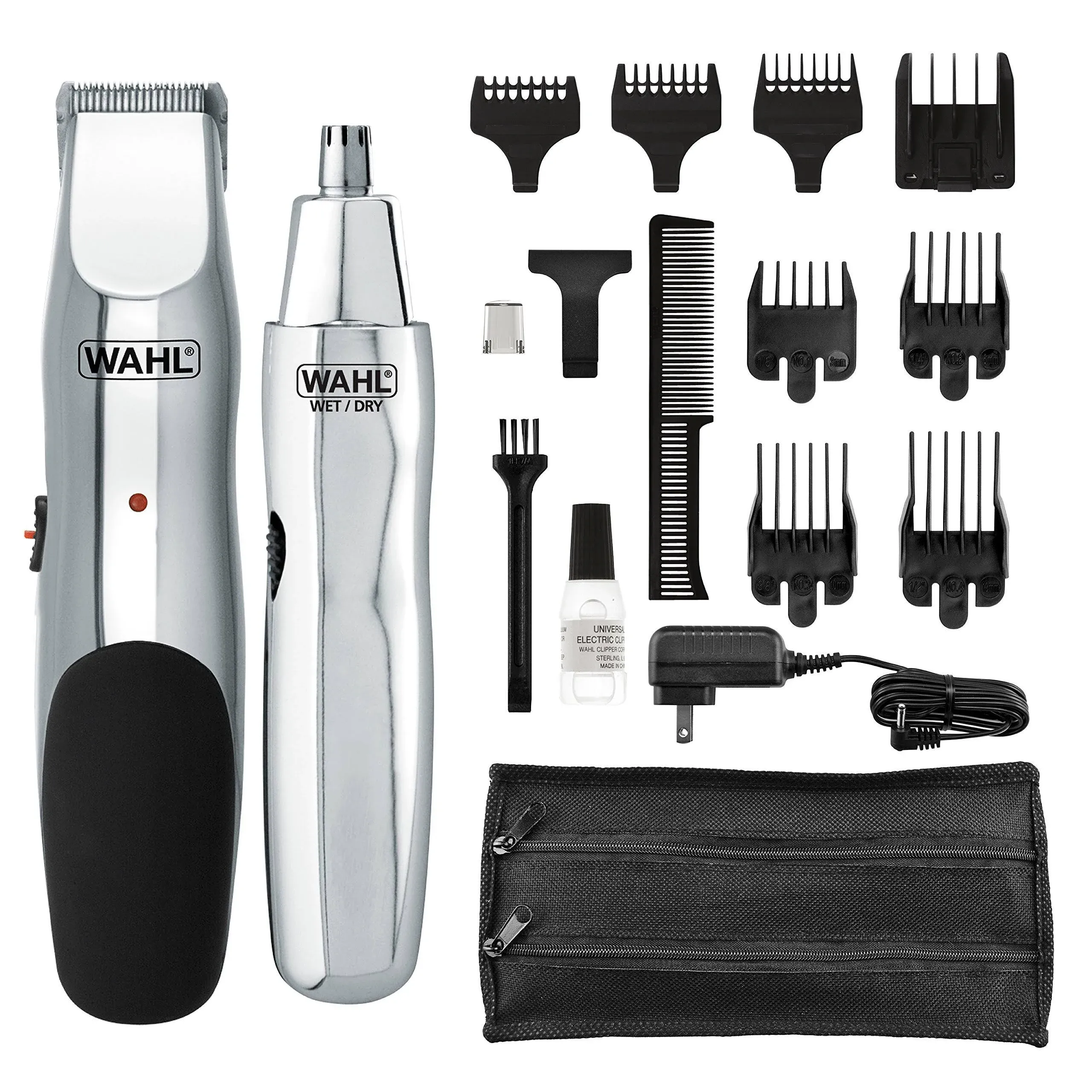 Wahl Groomsman Rechargeable Beard Trimmer kit for Mustaches, Nose Hair, and Light Detailing and Grooming