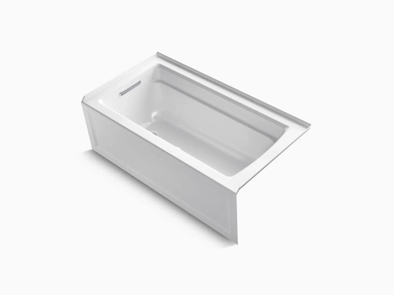 KOHLER K-1123-LA-0 Archer 60" X 32" Alcove Bath with Integral Apron, Integral ...