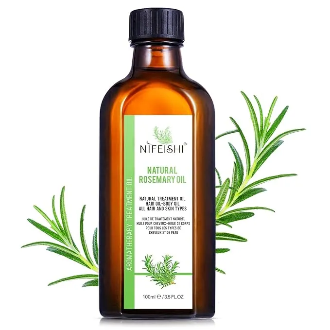 100ML Rosemary Oil for Hair Growth, Rosemary Essential Oil, Nourishes Scalp, Strengthens Hair and Stimulates Hair Growth for Women Men 100% Organic