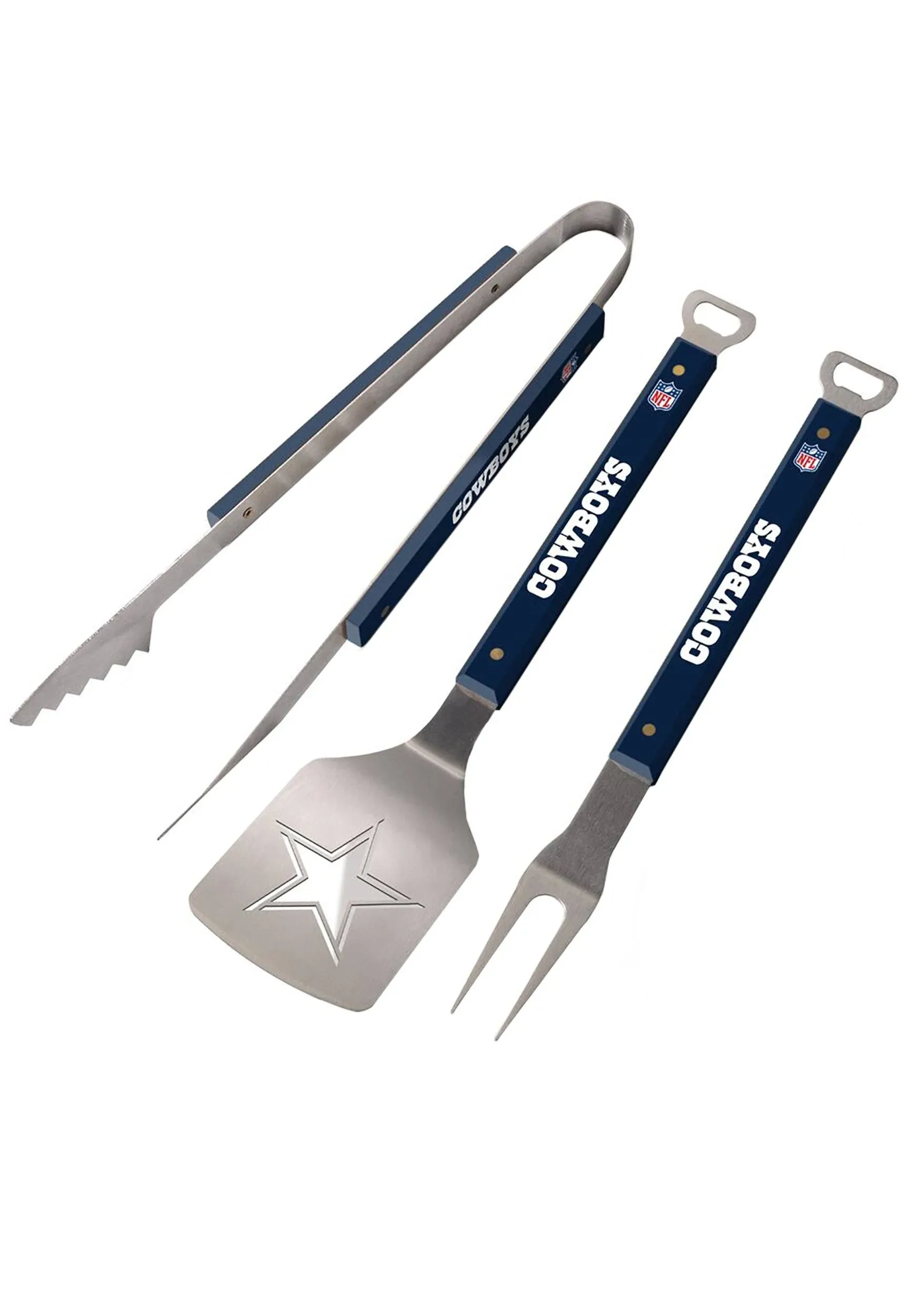 NFL Dallas Cowboys Spirit Series 3-Piece BBQ Set , Stainless Steel, 22&#034; x 9&#034;