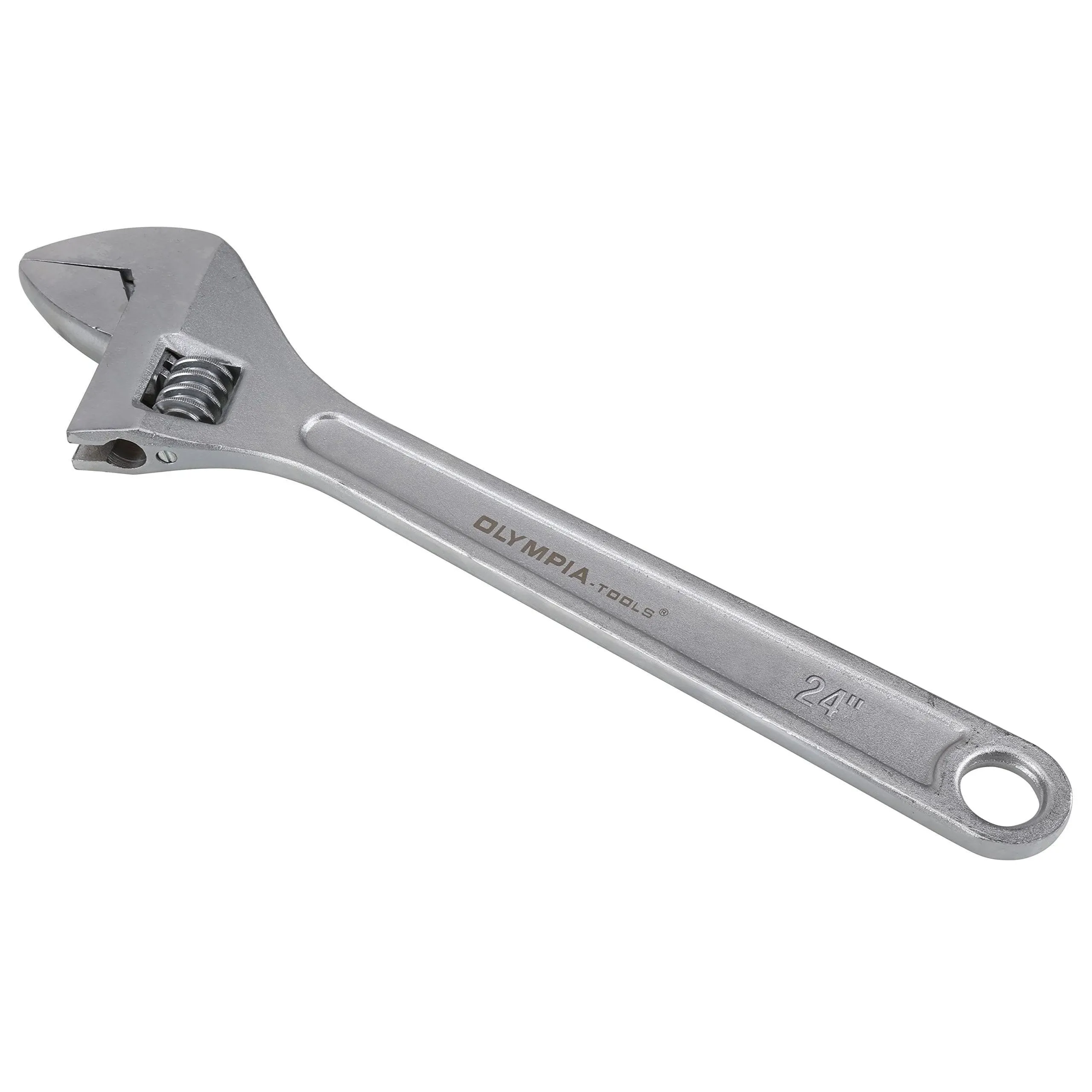 Olympia Tools 24" Adjustable Wrench, Heavy Duty Drop Forged Steel, Chrome Plated, Precision Machined Jaws, Rust Resistant