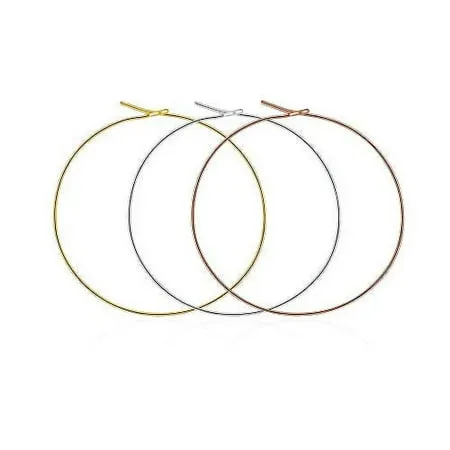 wowshow Thin Hoop Earrings Lightweight Big Gold Silver Hoops Set 50mm for Women Girls