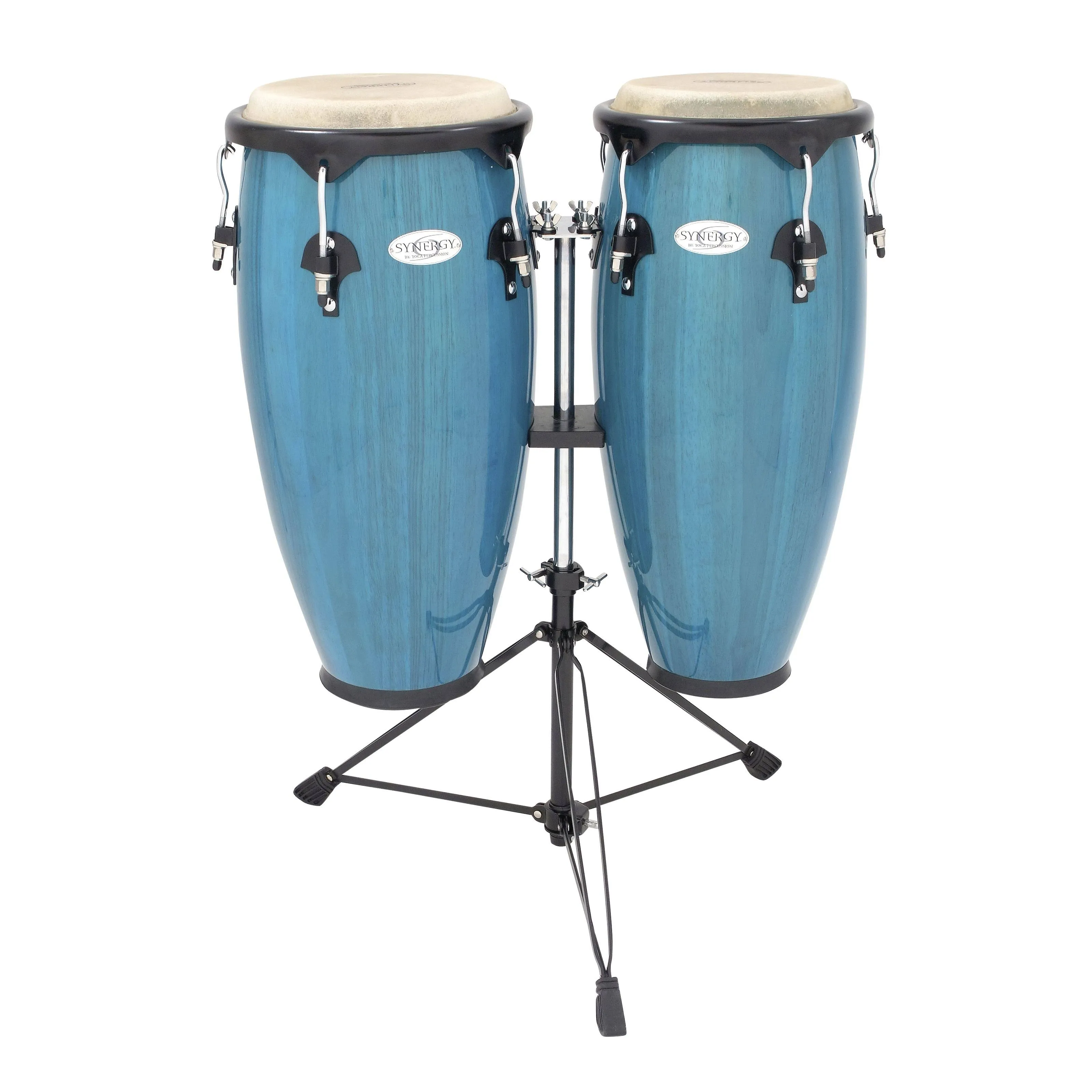 Toca 2300BB Synergy Series Wood Conga Set with Stand, Bahama Blue