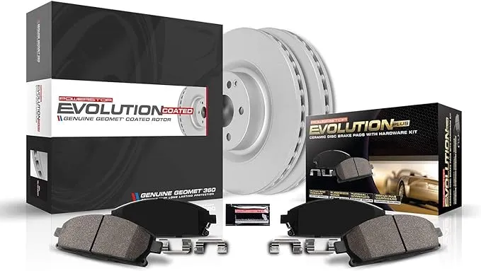 Power Stop CRK7725 Coated Brake Rotor and Ceramic Brake Pads- Rear For Honda Civic 2016-2021 [Model Specific]