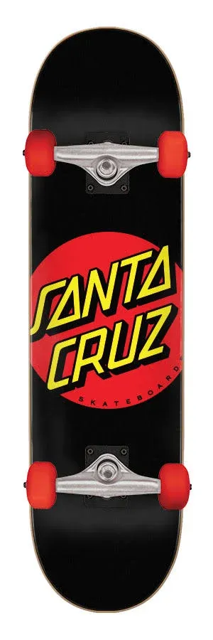 Santa Cruz Classic Dot Super Micro Skateboard Complete - 7.25 Black