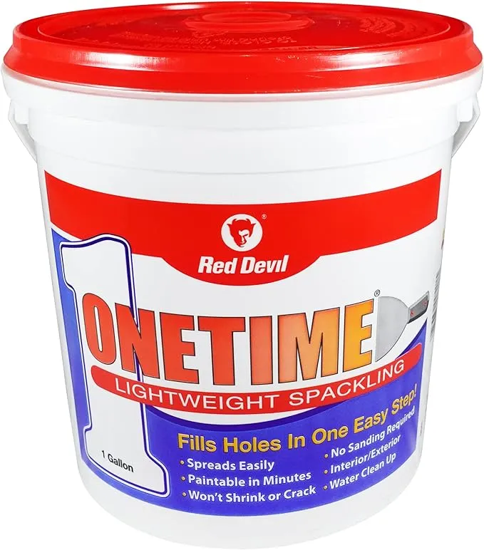 Red Devil 0542 ONETIME Lightweight Spackling, 1/2 Pint, Pack of 12, White, 12 Pack