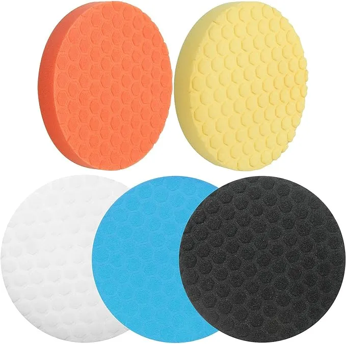 LANIAKEA 5 Pcs Buffing Pads 7 Inch Polishing Pads Kit 180mm Car Sponges Buffing Wheel for Car Buffer Polisher Detailing Repair Waxing Sanding