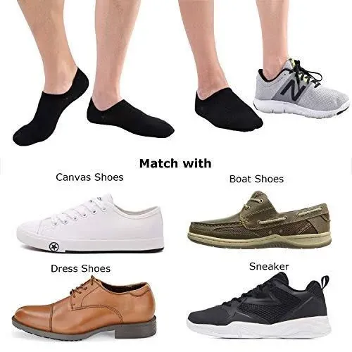 SIXDAYSOX No Show Socks for Men 6/8 pack Cotton Thin Low Cut Non Slip for Loafer Flats Sneakers 5-8/9-11/12-15