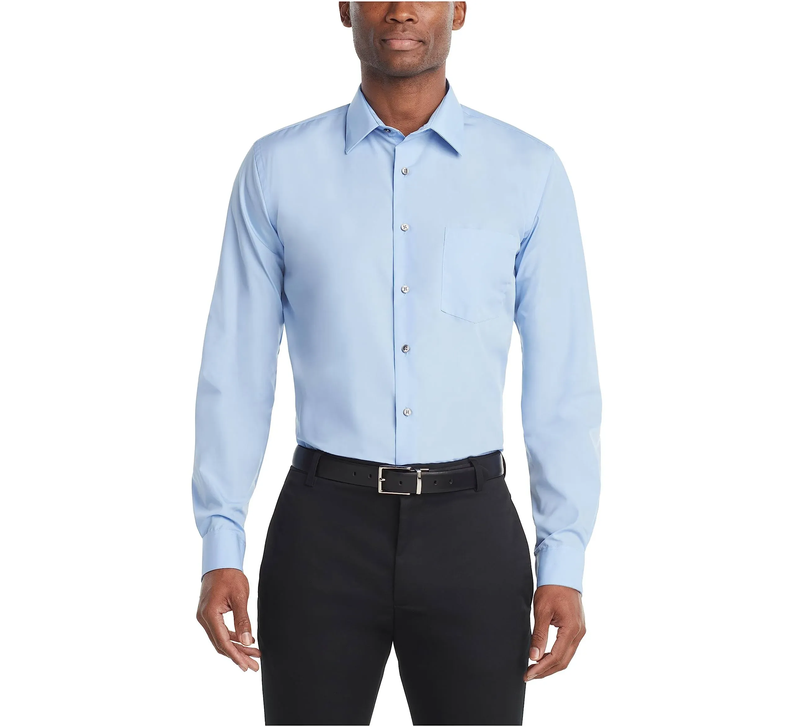 Van Heusen Men's Classic-Fit Poplin Dress Shirt - Cameo Blue