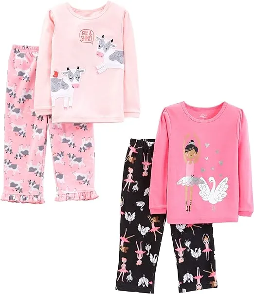 Simple Joys by Carter's Girls' 4-Piece Pajama Set