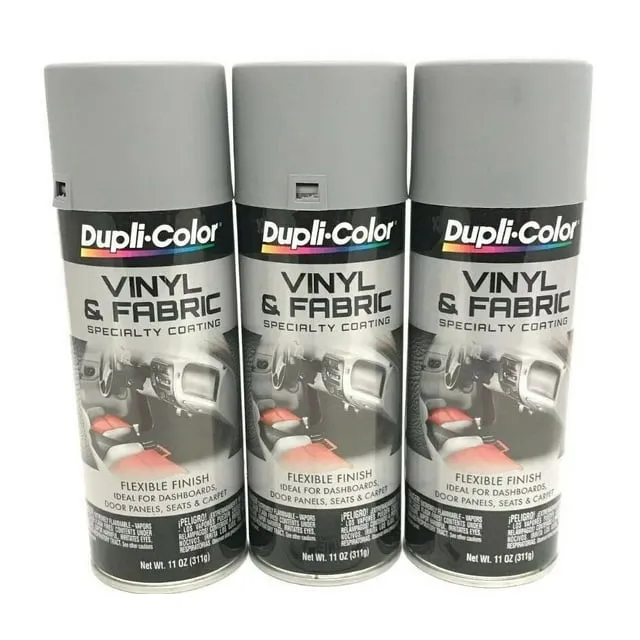 Duplicolor HVP109 - 3 Pack Vinyl & Fabric Spray Paint Medium Gray - 11 oz