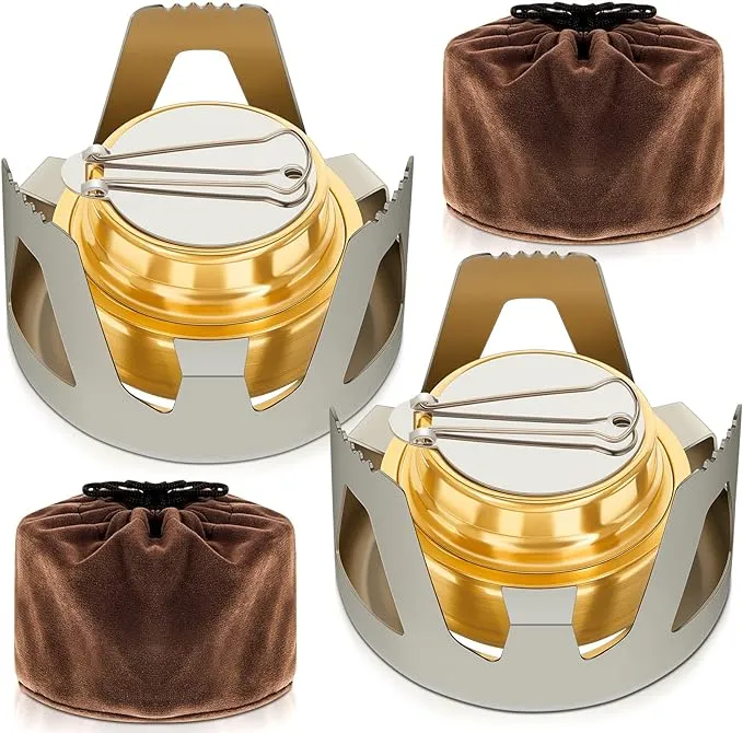 Mini Alcohol Stove for Backpacking Portable Efficient Alcohol Burner Lightweight Mini Camp Stove with Aluminum Stand Camping Backpacking Stoves for Outdoor Camping Hiking Picnic