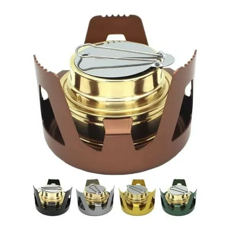 Mini Alcohol Stove for Backpacking Portable Efficient Alcohol Burner Lightweight Mini Camp Stove with Aluminum Stand Camping Backpacking Stoves for Outdoor Camping Hiking Picnic