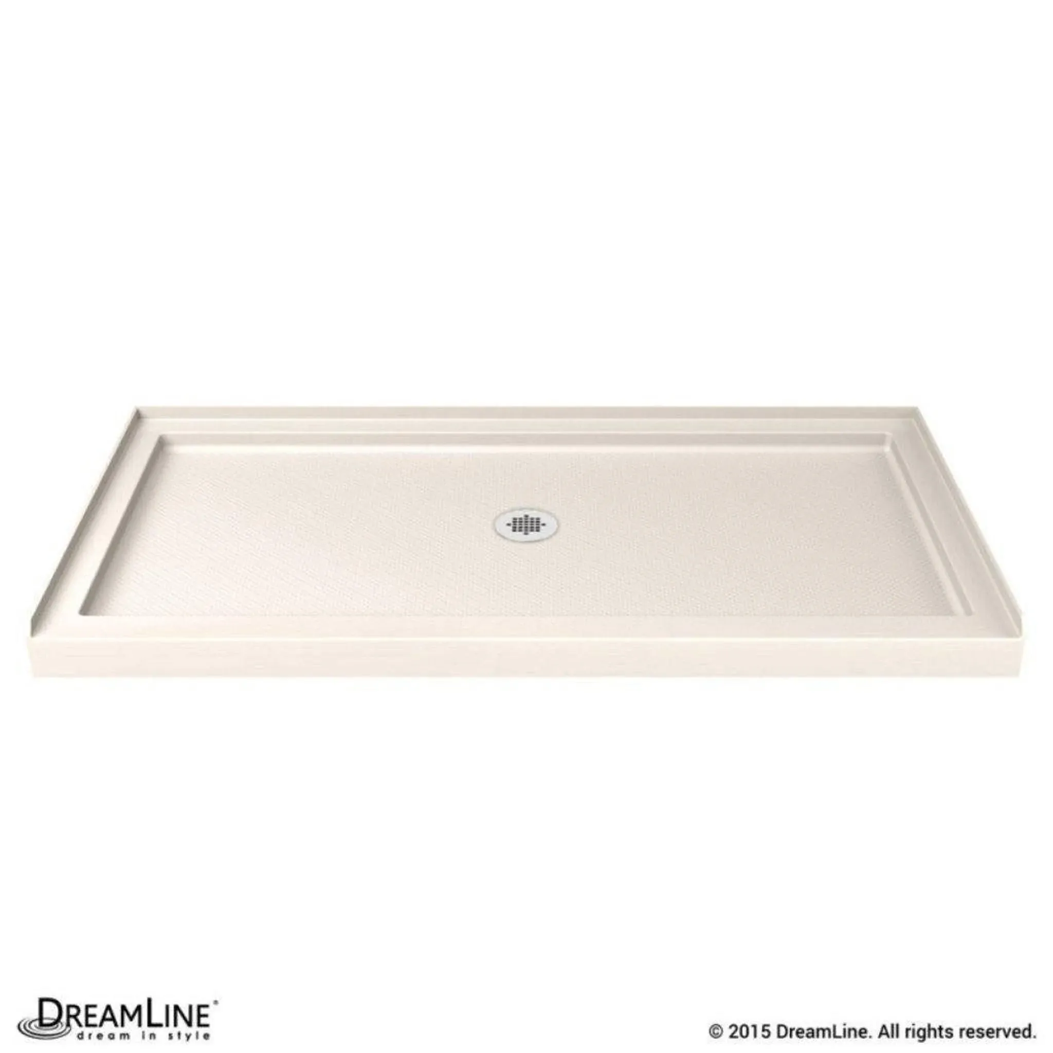 DreamLine SlimLine 34 in. D x 54 in. W x 2 3/4 in. H Center Drain Single