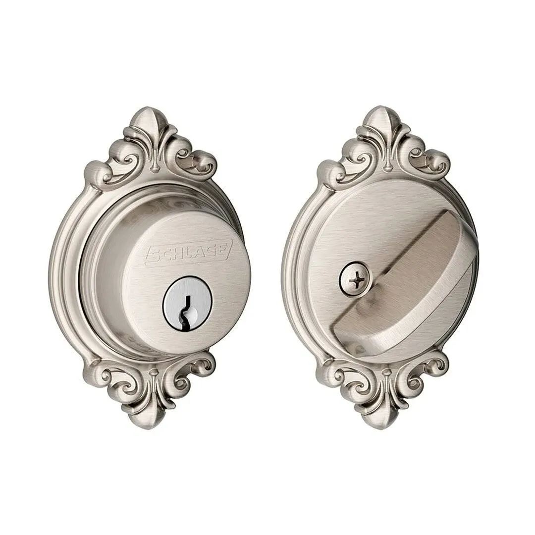 Schlage B60 Brookshire Single Cylinder Deadbolt Satin Nickel Finish