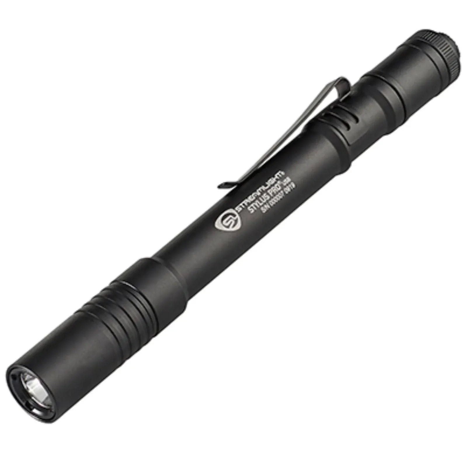 Streamlight 66133 Stylus Pro USB 350-Lumen Rechargeable LED Penlight with 120-Volt AC Charge Cord & Nylon Holster, Black