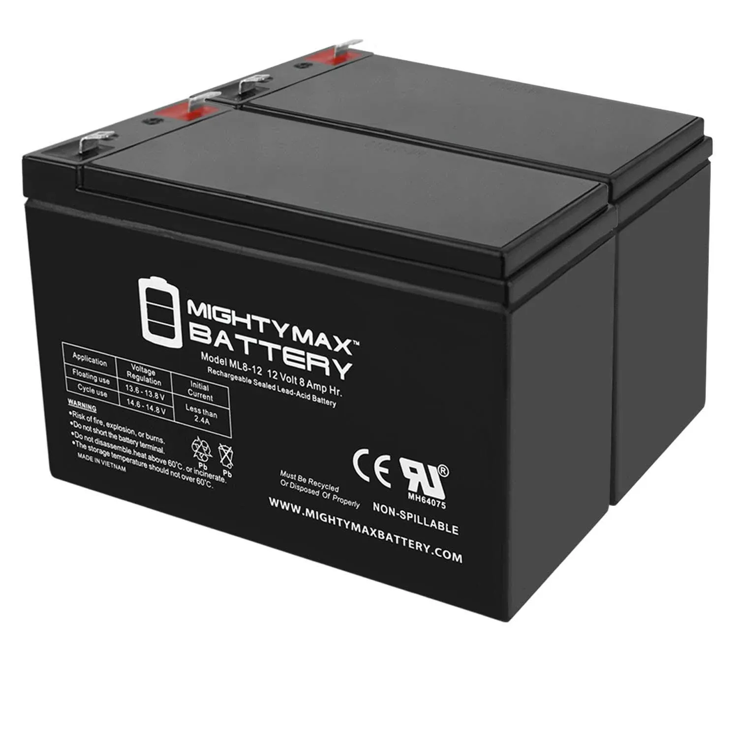 Mighty Max 12V 8Ah SLA Replacement Battery for APC Back-Ups 450 - 2 Pack  | eBay