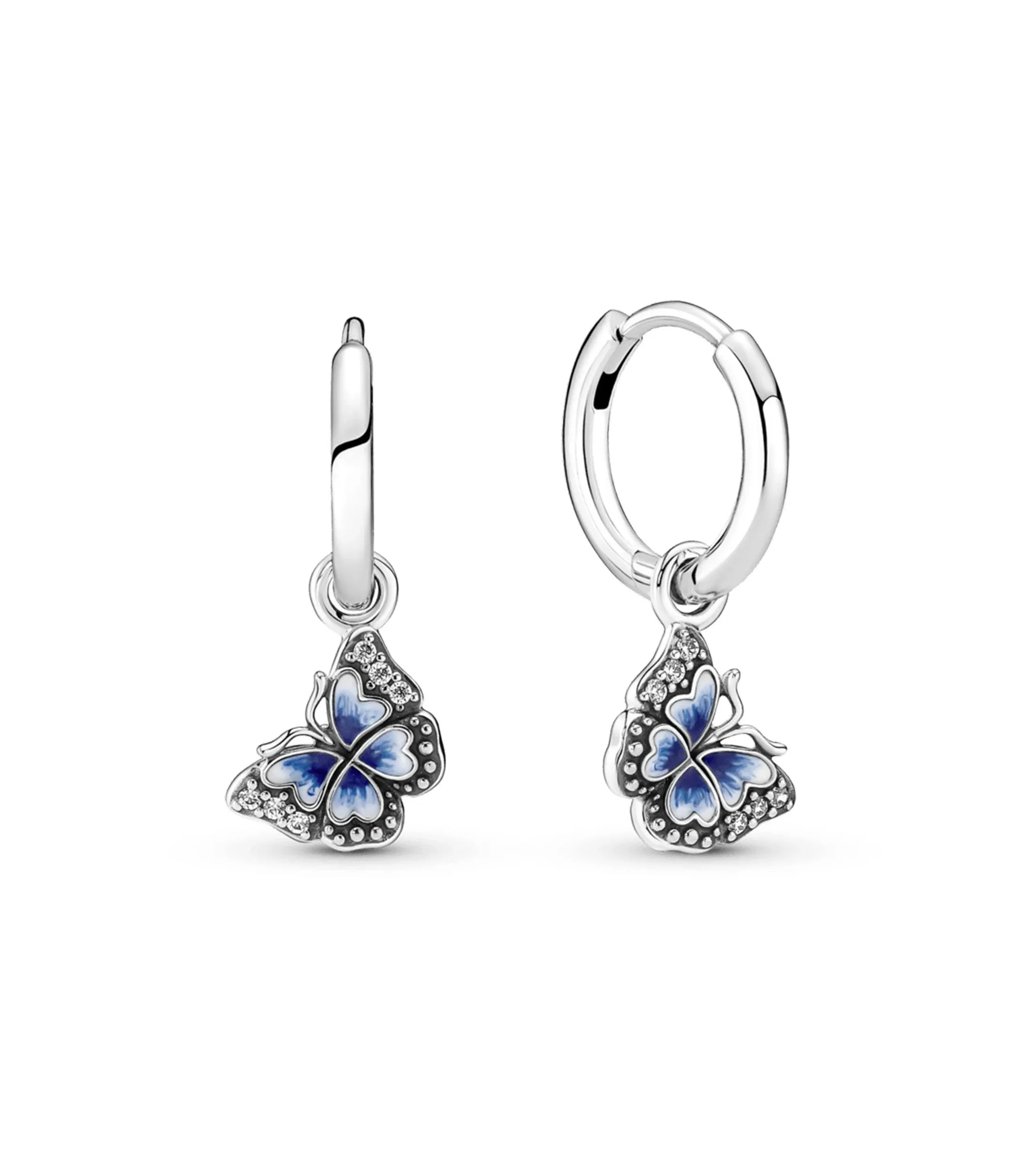 Pandora Blue Butterfly Hoop Earrings 290778C01