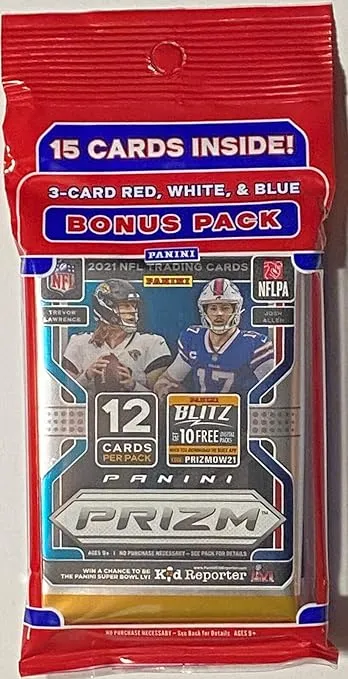 2021 Panini Prizm Football Cello Pack Plus Bonus Pack (15 Total Cards)