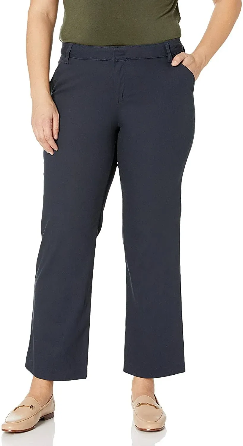 "Dickies Pants: Women's FP321 DN Dark Navy Relaxed Fit Cotton Stretch Pants"