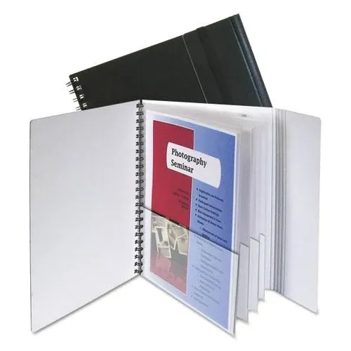 C-Line Black/White 8-Pocket Portfolio with Security Flap 1pk - CLI-32881