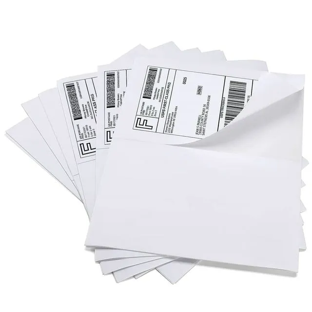 8.5 x 5.5 Half Sheet Shipping Labels for Laser and Inkjet Printers, 2 Per Page Self Adhesive Mailing Labels, White Blank Labels [500 Sheet 1000 Labels]