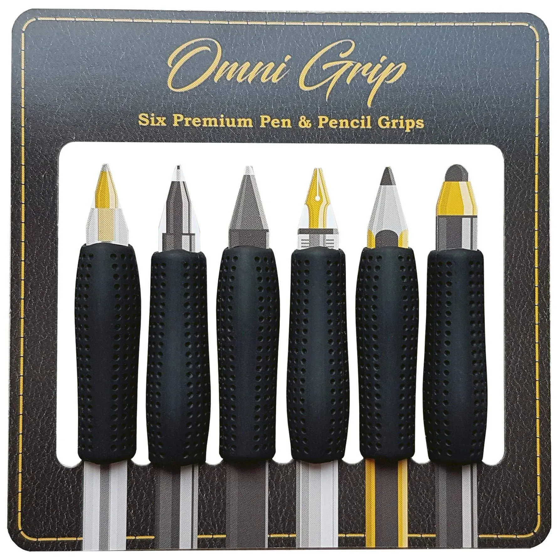 Chrome Cherry Omni Grip 6 Pack with Pen and Pencil Comfort Grips