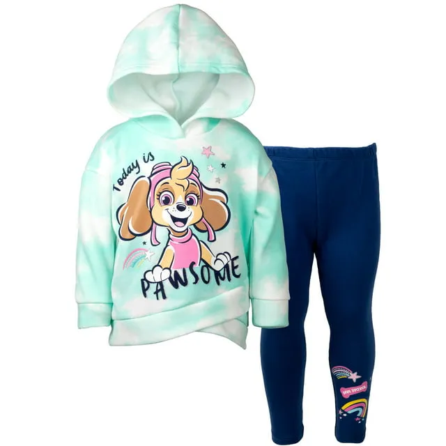 Paw Patrol Everest Skye Toddler Girls Pullover Crossover Fleece Hoodie and ...