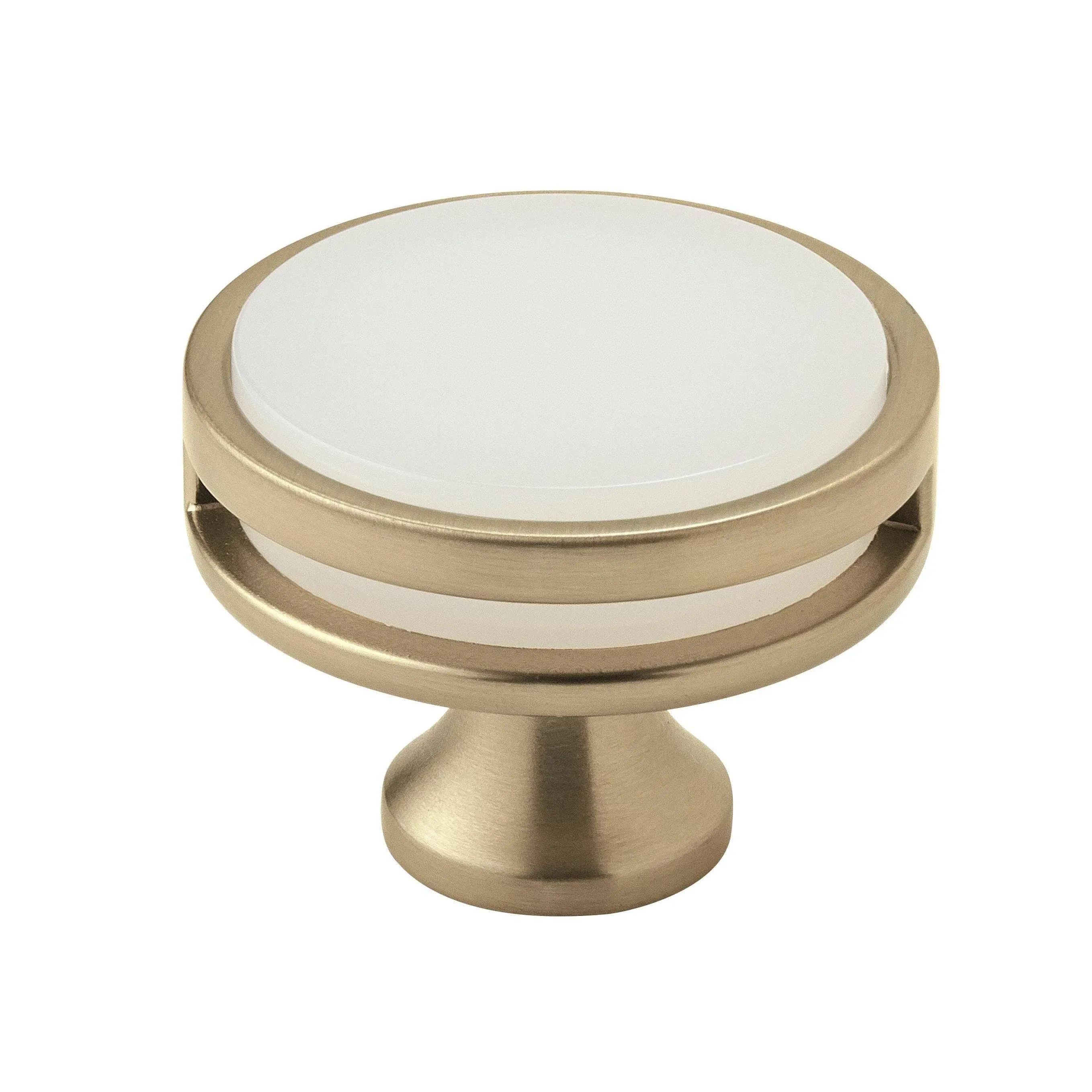 Amerock | Cabinet Knob | Polished Nickel/Frosted | 1-3/4 inch (44 mm) Diameter | Oberon | 1 Pack | Drawer Knob | Cabinet Hardware