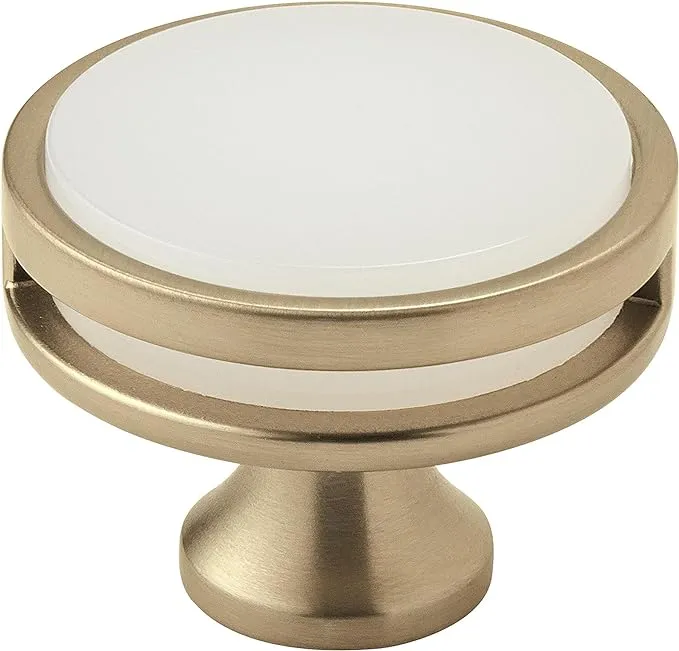 Amerock | Cabinet Knob | Golden Champagne/Frosted  | 1-3/4 inch (44 mm) Diameter | Oberon | 1 Pack | Drawer Knob | Cabinet Hardware