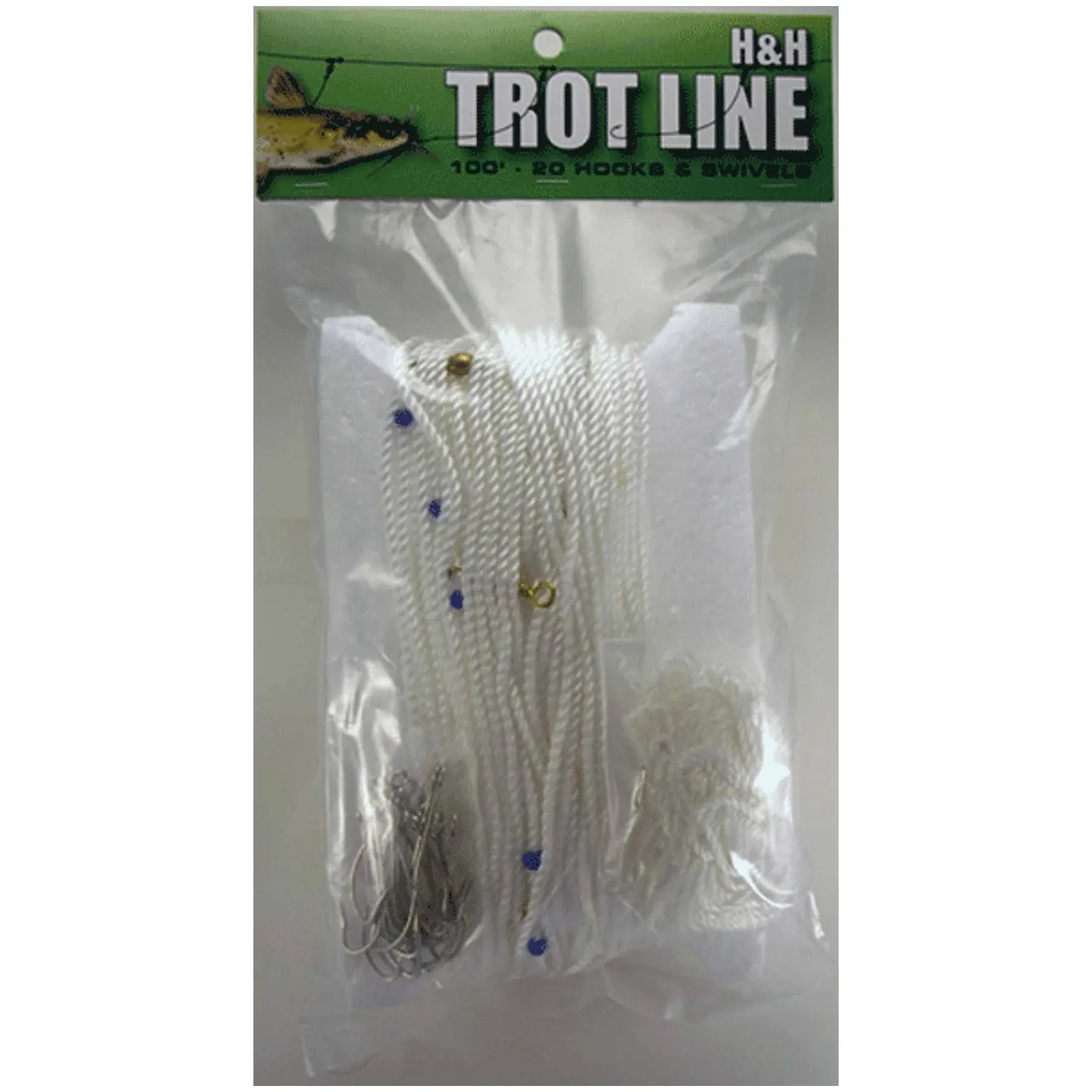 H&H TROTLINE 100' X 25 HOOKS