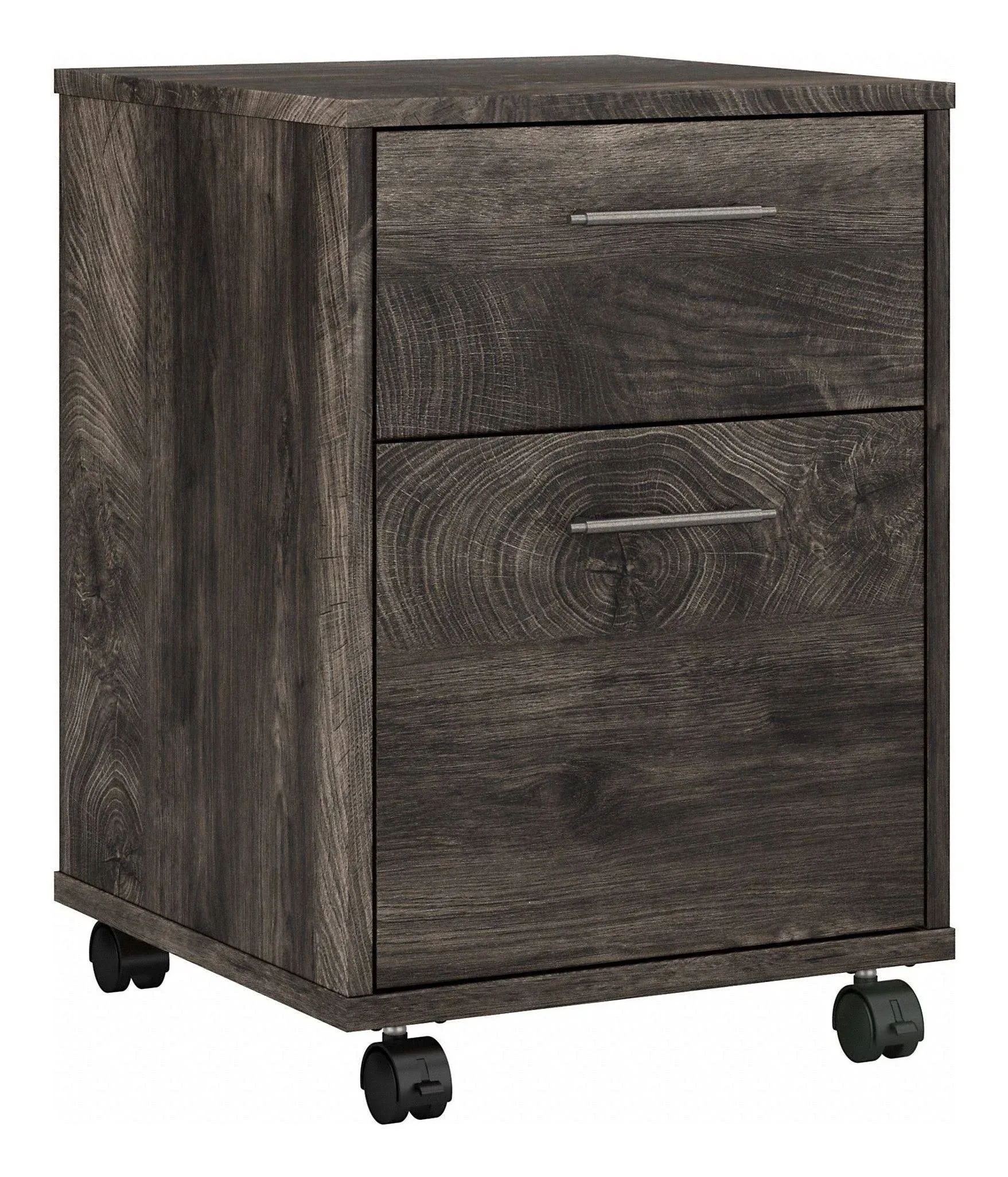 Bush Furniture Key West 2 Drawer Mobile File Cabinet Dark Gray Hickory