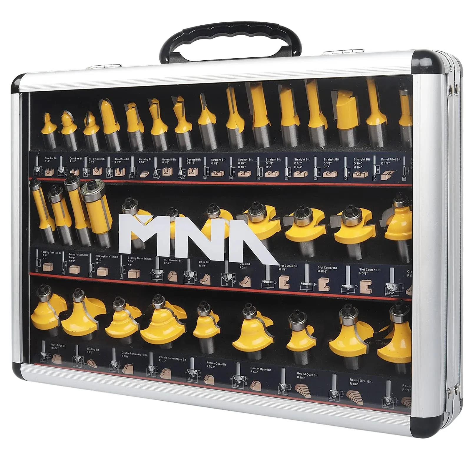 MNA Router Bits 35 Pcs Set, 35 Pieces 1/2 inch Shank Router Bit Kit. American ...