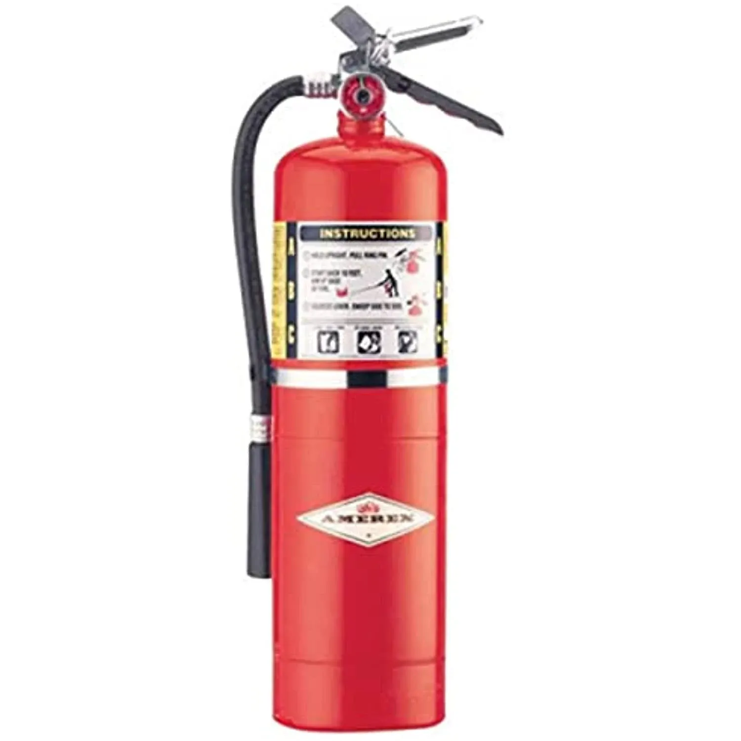 Amerex Fire Extinguisher, Dry, ABC, Size: 10 lbs, Red B456