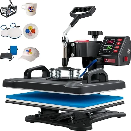 VEVOR Heat Press, 5 in 1 Heat Press Machine Machine 12x15, Clamshell Sublimation