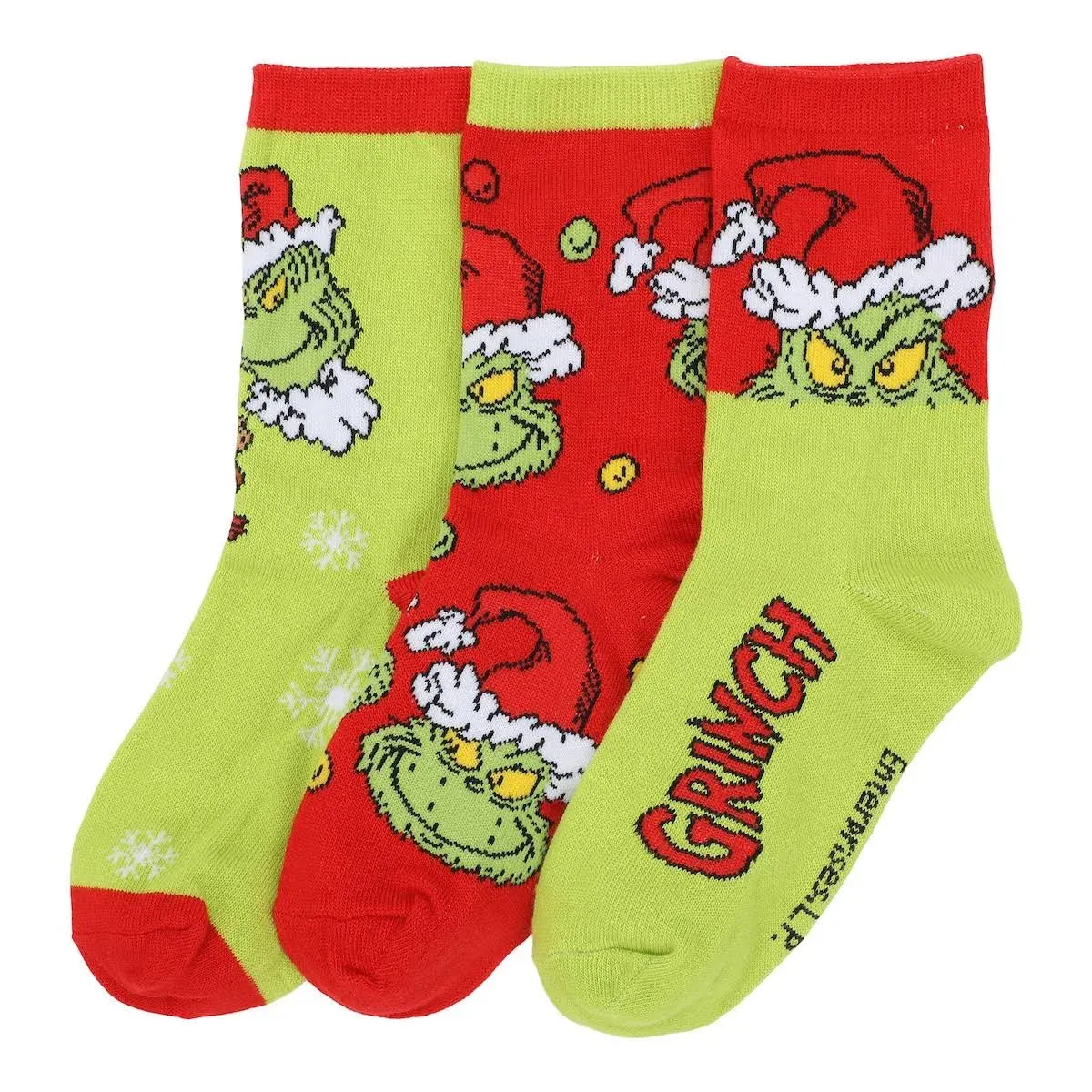 The Grinch & Max Kids 3-Pair Crew Socks