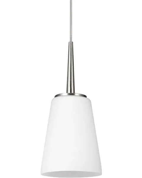 Sea Gull Lighting Driscoll One Light Mini-Pendant Brushed Nickel