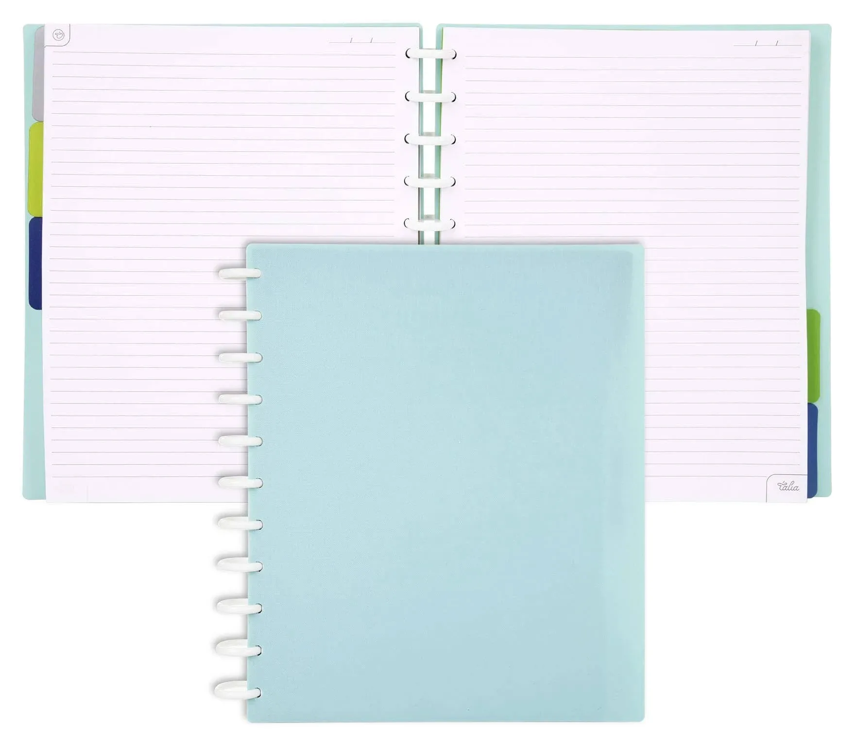 Talia Discbound Notebooks, Planner, Customizable, (Summer Blue, Letter (8.5In X 