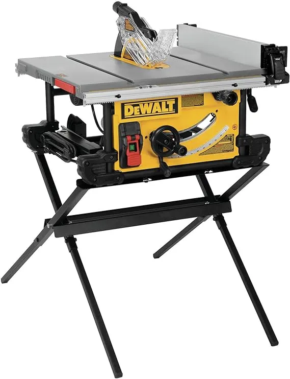 DEWALT Table Saw, 10 Inch, 15 Amp, 32 ½-Inch Rip Capacity, Dust Collector, Scissor Stand (DWE7491X)