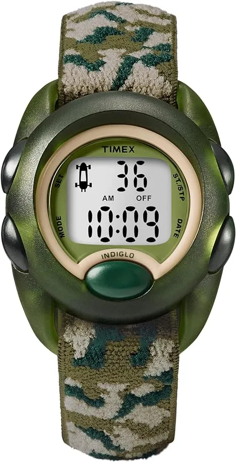 Timex Boys T71912 Time Machines Digital Green Camouflage Elastic Fabric Strap Watch