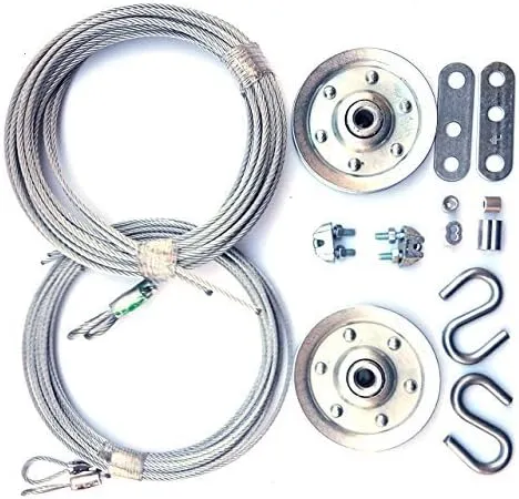 Cable and Pulley Replacement Kit - Two 3 inch Heavy Duty Sheaves, Two Pairs of ...