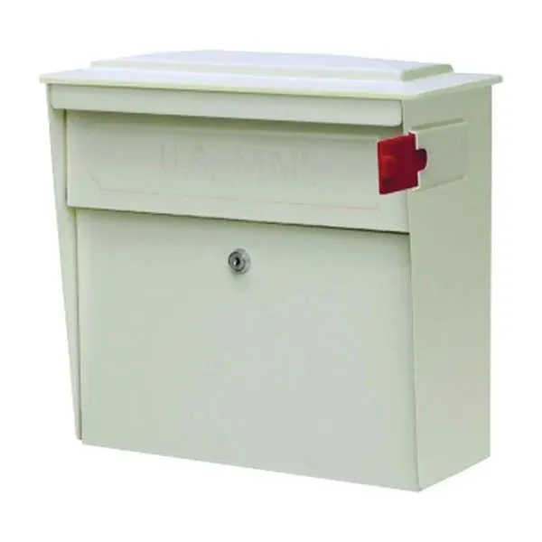 Mail Boss 7179 Townhouse Mailbox Alpine White Locking Security Wall Mount