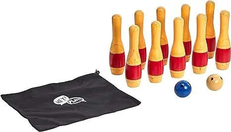 Hey! Play! 11" Wooden Lawn Bowling Set