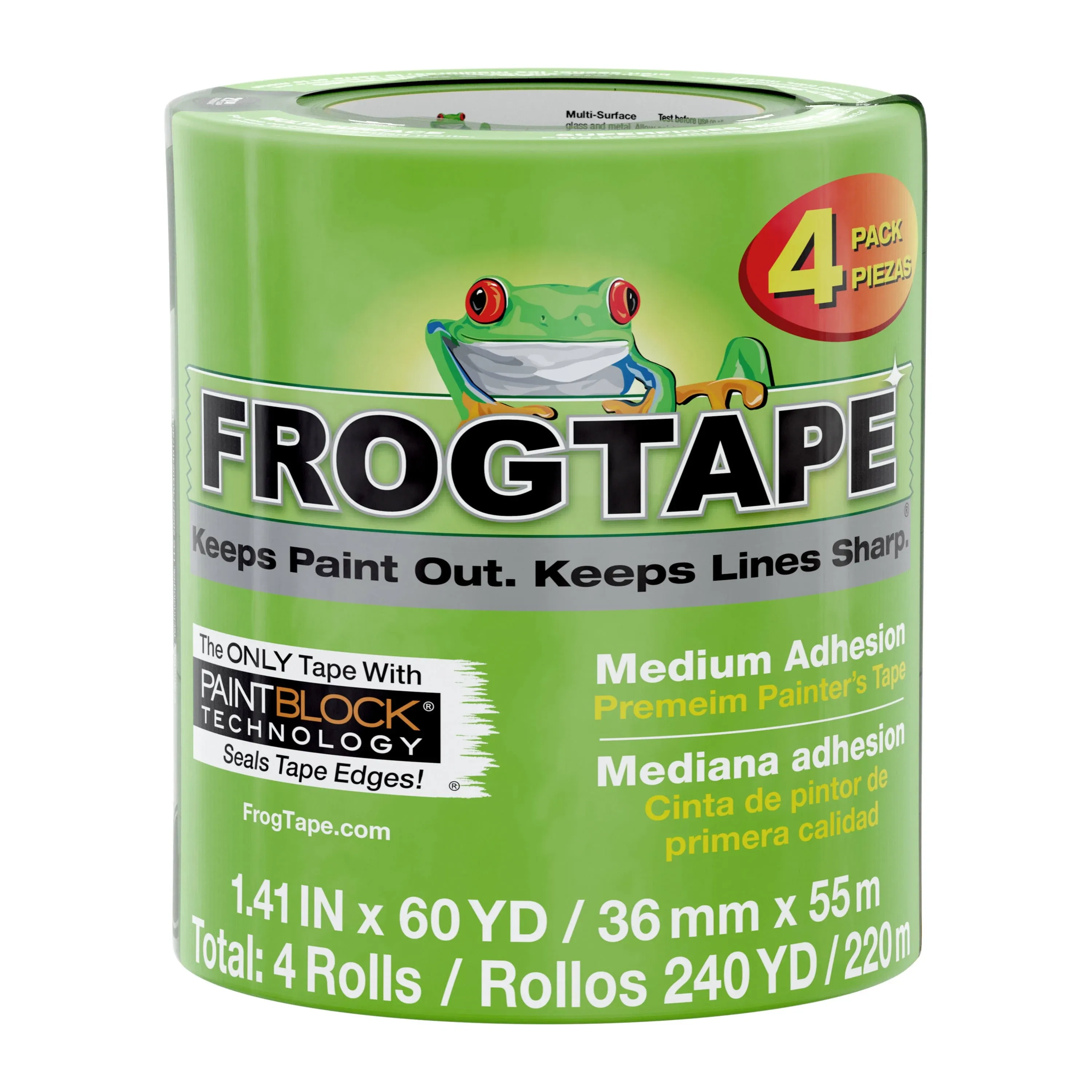 FROGTAPE 240660 Multi-Surface Painter&#039;s Tape with PAINTBLOCK, Medium Adhesion,