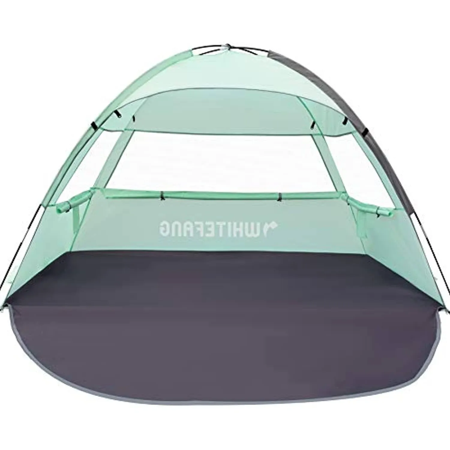 WhiteFang Beach Tent Anti-UV Portable Sun Shade Shelter for 3 Person, Extendable Floor with 3 Ventilating Mesh Windows Plus Carrying Bag, Stakes and Guy Lines (Mint Green)