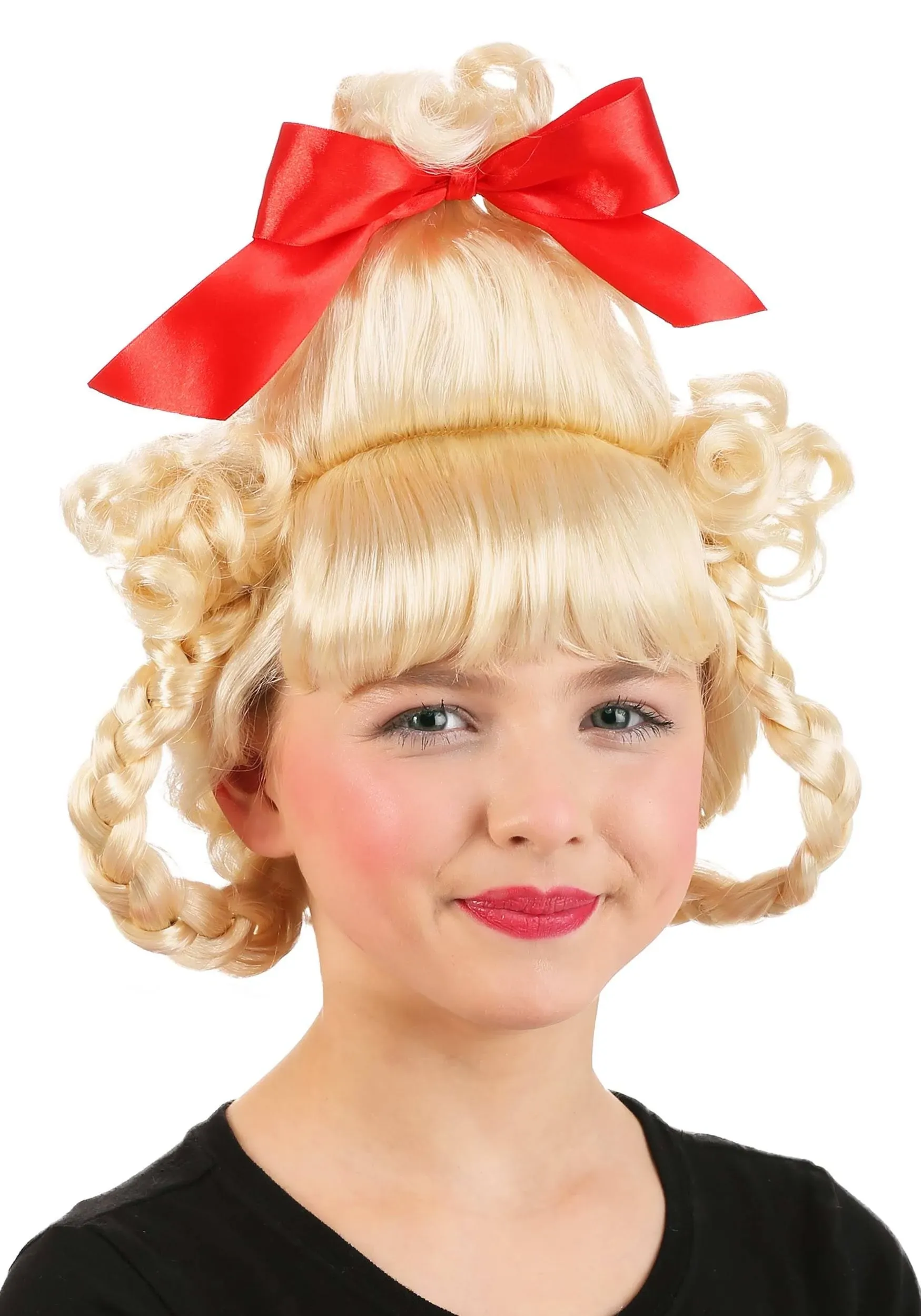 HalloweenCostumes.com One Size Fits Most Girl Adult Christmas Girl Deluxe Wig, Red/Yellow