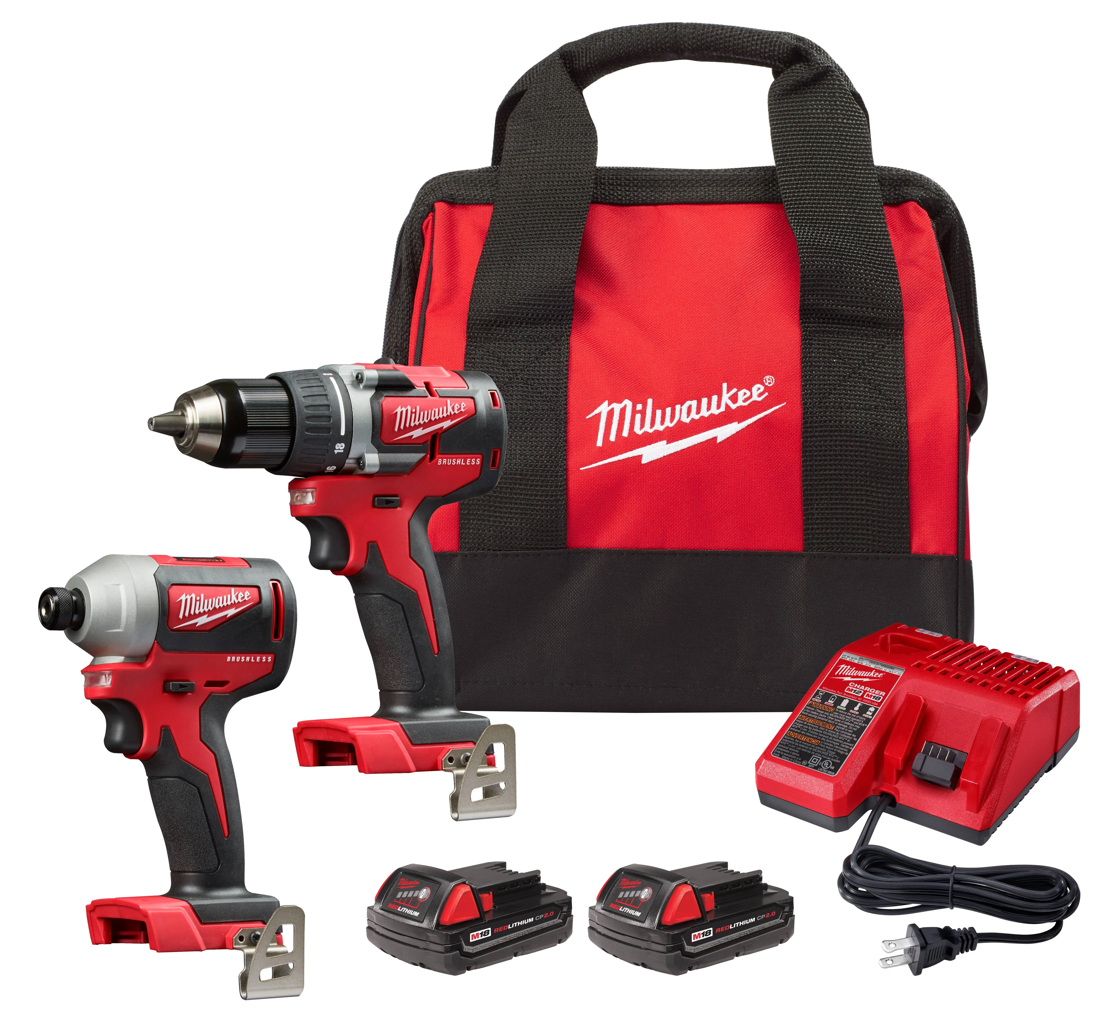 Milwaukee 2892-22CT M18 Compact Brushless 2-Tool Combo Kit Drill Driver/Impact