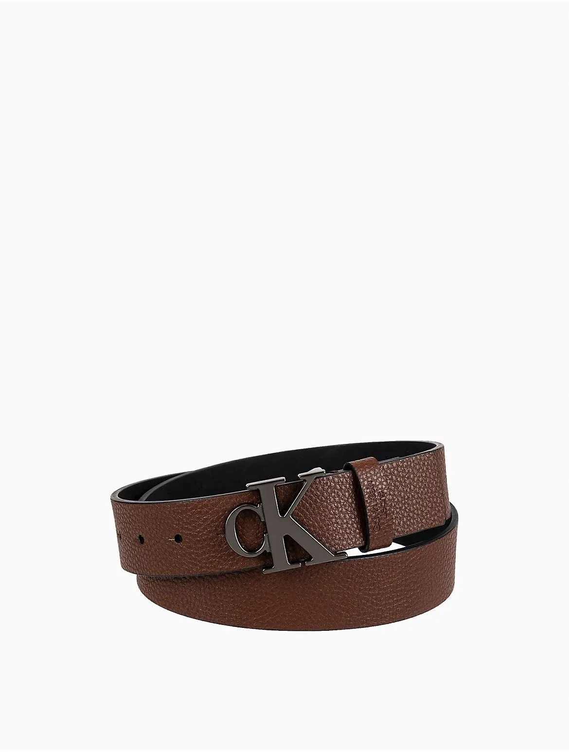 Calvin Klein Men's Casual CK Monogram Cut Out Buckle Belt