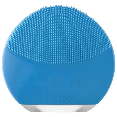 Foreo Luna Mini 2 Facial Cleansing Brush, Gentle Exfoliation and Sonic Cleansing for All Skin Types, Aquamarine F5593